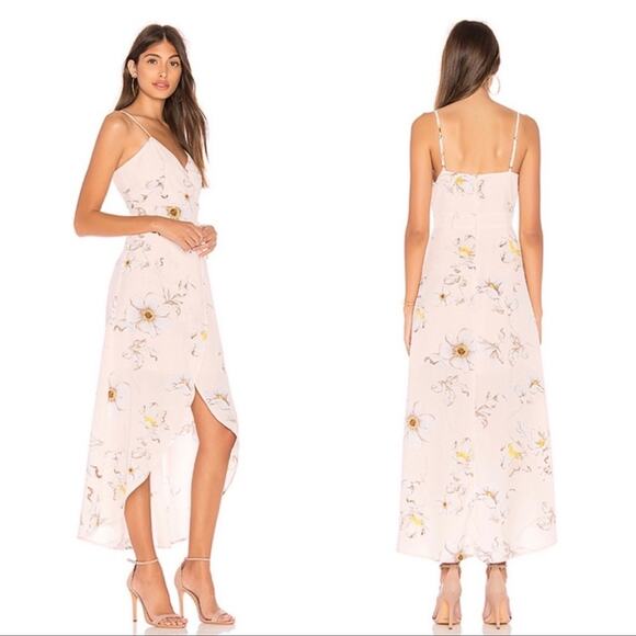 J.O.A. Celadine Blush Pink Floral High-Low Wrap Dress - Picture 3 of 10